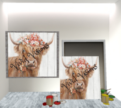 Second Life Marketplace - Scottish Highland Cow Painting Frame